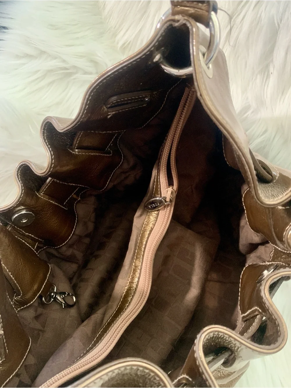 Furla shiny bronze